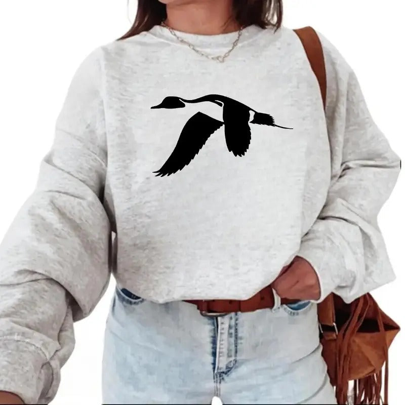 Vintage Mallard Duck Logo Minimalist Sweatshirt Pullover, Unisex Duck Hunting Season T-shirt, hoodie Cotton