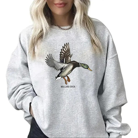 Vintage Mallard Duck Shirt Hunting Season Classic Sweatshirt Graphic,Unisex, Minimalist Cotton Womenswear Hoodie Sweaters Fabric Medium