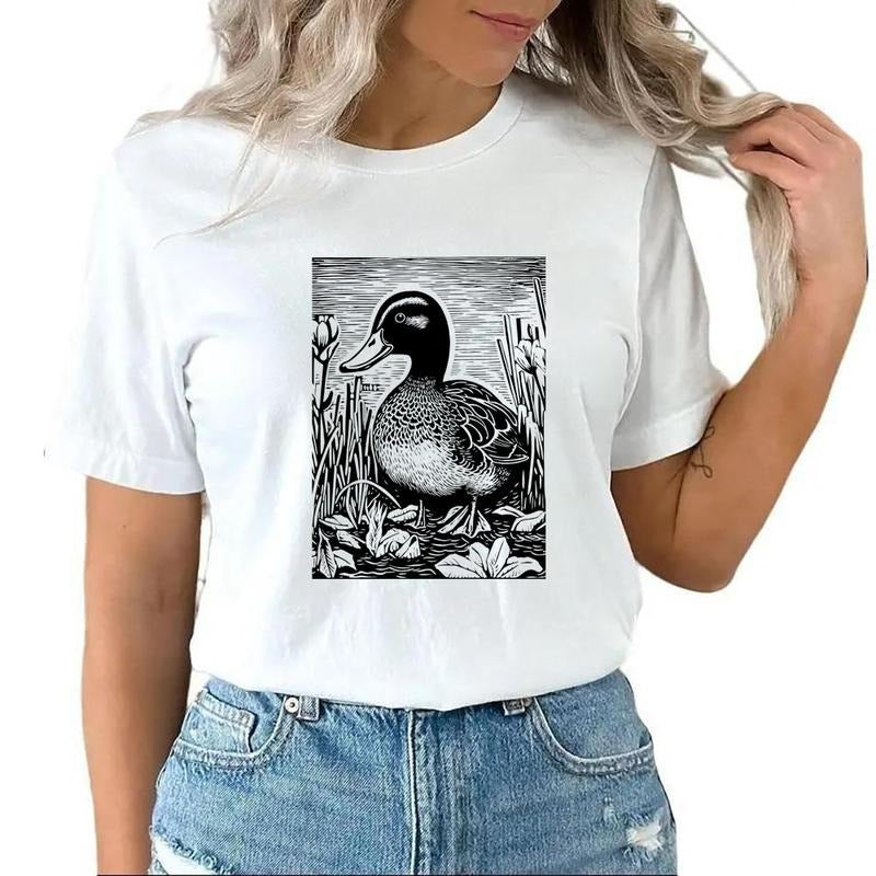 Vintage Mallard Duck Unisex Hunting Apparel Hoodie T-shirt Sweatshirt for Hunters Cotton Menswear