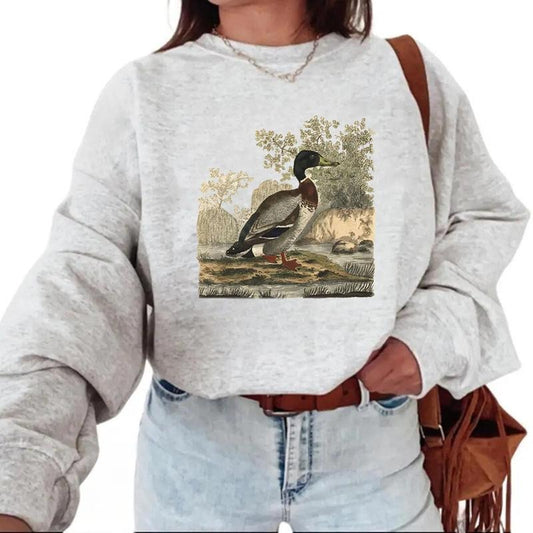 Vintage Mallard Duck graphic Unisex Tshirt Sweatshirt Hoodie, for duck hunters, husbands and Mallard duck lovers Cotton Menswear