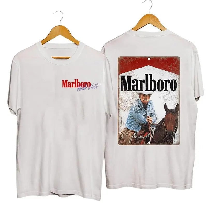Vintage Marlboro Cowboy Wild West Shirt, Country Music Shirt, Cowboy Killer Shirt, Boho Shirt, Cowboy Rodeo Tshirt, Country Music Tee Gift wompwompshirts