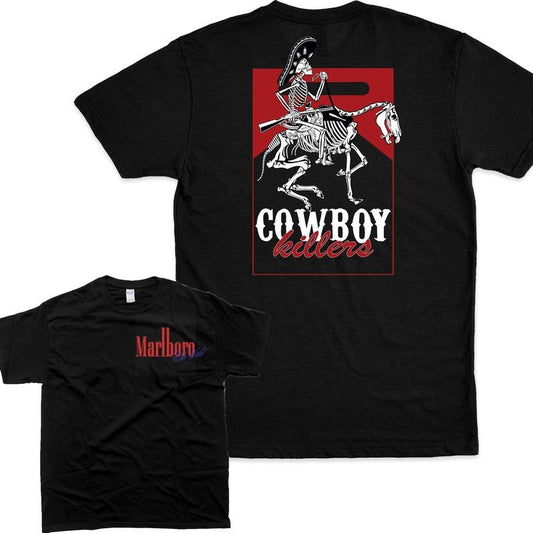 Vintage Marlboro Cowboy Wild West T-Shirt, Vintage Oversized Unisex Shirt - Western Skeleton Design, Trending Summer Fashion, Cool Casual Wear, Unique Graphic Tee