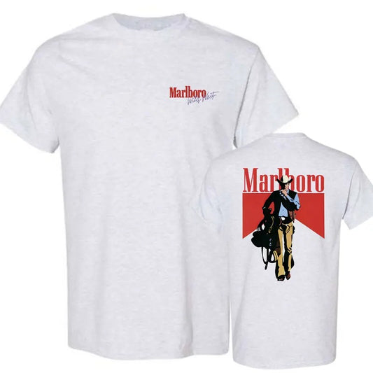Vintage Marlboro cowboy Wild West Shirt, Unisex Short Sleeve Tee, Menswear Top, Underwear shirt