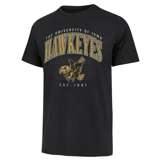 Vintage Men's 1847 Black Iowa Hawkeyes T-Shirt, NCAA Tee, Full Color T-Shirt, Unisex T- Shirt, For Men, For Women