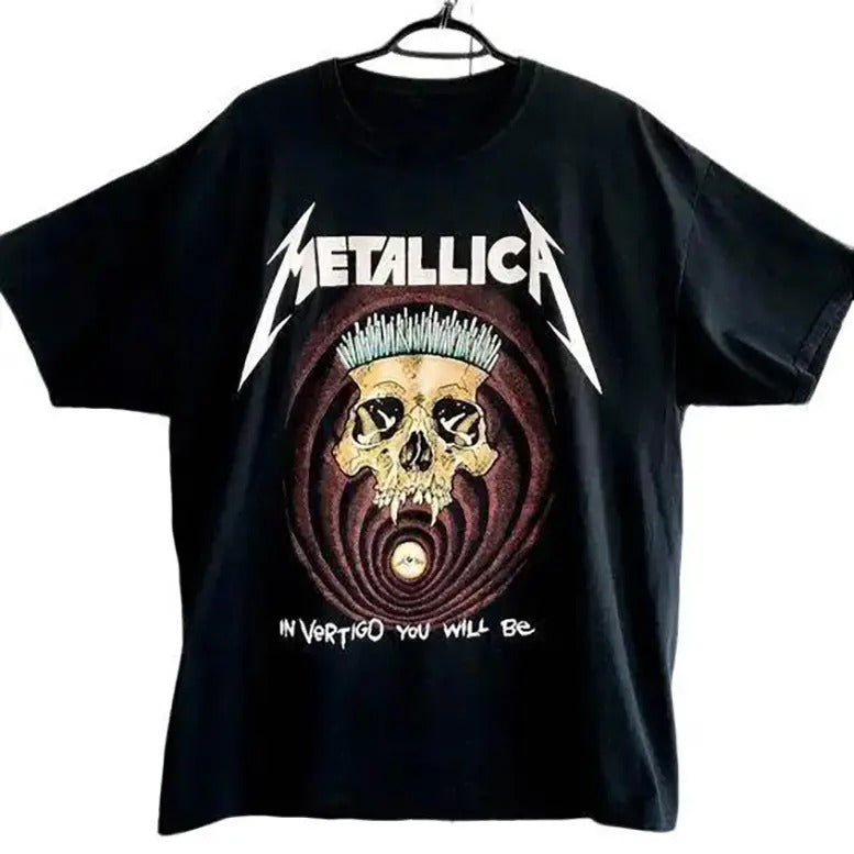 Vintage Metallica TShirt, 2019 In Vertigo You Will Be Tee Shirt Unisex Shirt Top Menswear Top Shortsleeve Round Neck Tshirt Underwear Streetwear