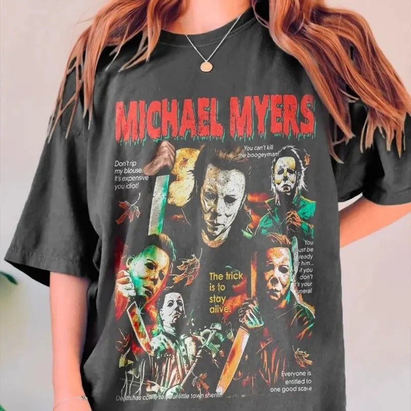 Vintage Michael Halloween Shirts, Michael Myers Shirt, Horror Movie Shirt, Halloween Party 2024 Shirts, 13th Of June Michael Myers Tee Shirt Top Womenswear