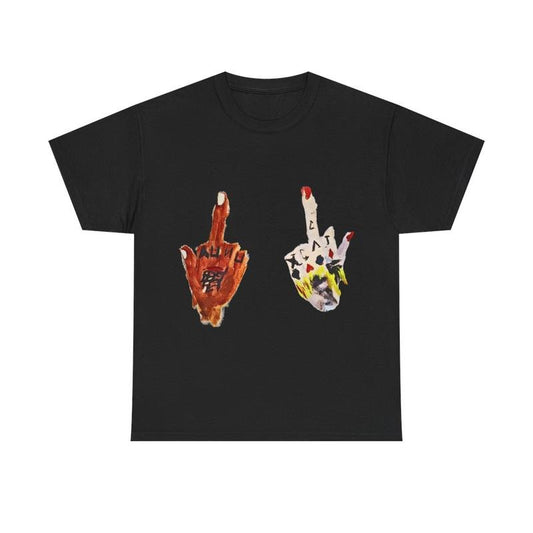 Vintage Middle Finger Y2k 90s Hip-Hop Vibes Heavy Cotton Graphic T-Shirt Tshirt Shirt HipHop Rap Tee Casual Menswear Classic Retro Top Comfy Day Smooth Underwear