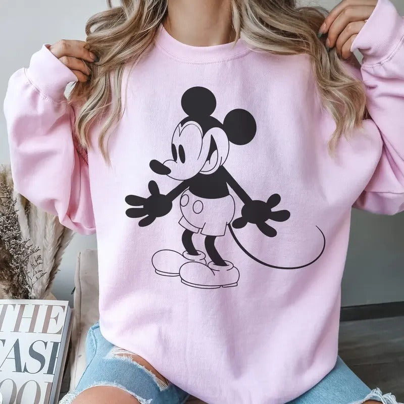 Vintage Mouse Sweatshirt Original Vintage  Mouse Pullover Retro Mouse Sweatshirt Steamboat  Mouse 1928 Hoodie Vacation  Mouse Pullover Casual Clothing