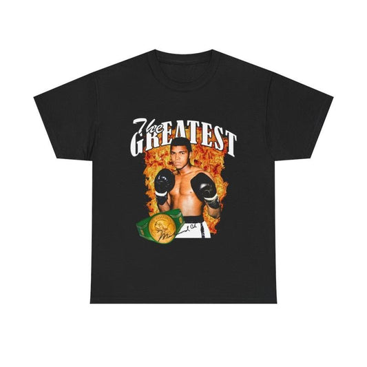 Vintage Muhammed Ali Graphic T-Shirt Boxing Shirt Heavy Cotton Tee Casual Menswear Top Smooth Underwear Man Tshirt Streetwear Shortsleeve Crewneck