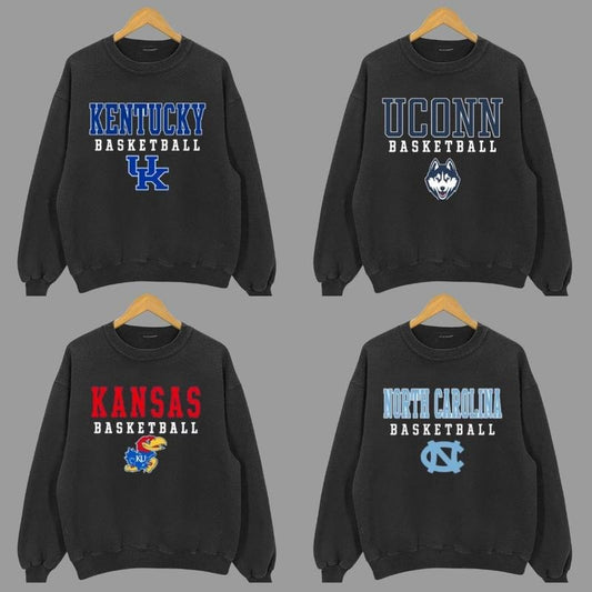 Vintage NCAA College Basketball Sweatshirt Classic Unisex Streetwear Tee 100% Cotton Graphic Crew Neck Short Sleeve Fitted Machine Washable