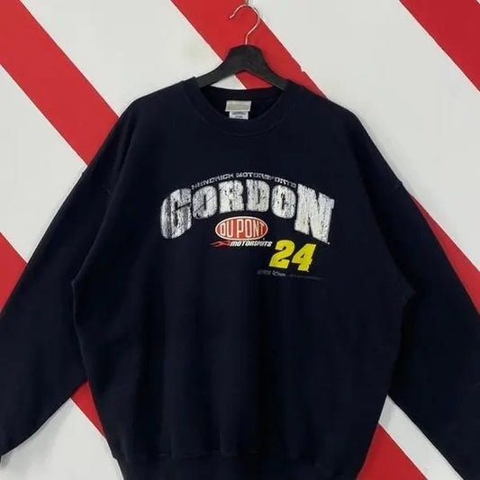 Vintage Nascar Jeff Gordon Sweatshirt Nascar Crewneck Jeff Gordon Sweater Pullover Dupont Motorsports Jeff Gordon Print Logo