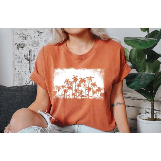 Vintage Nature Palm Trees Silhouette Comfort Colors Tshirt