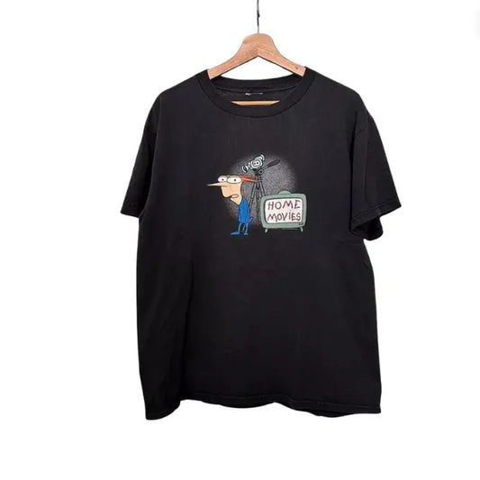 Vintage New Home Movies T-Shirt, Cartoon Graphic Tee, Unisex T-Shirt, Gift For Men Women Menswear Top Tshirt Streetwear