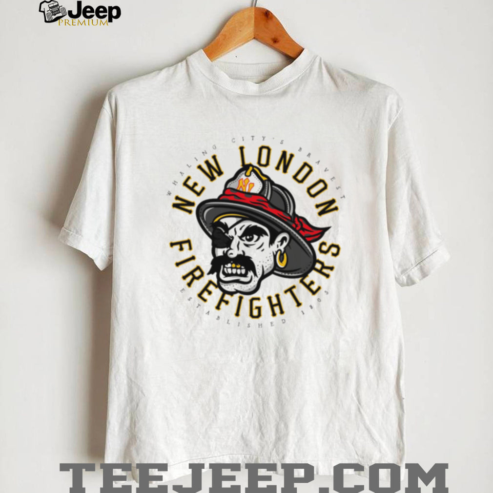 Vintage New London Firefighters Whaling City Pirate Mascot T Shirt