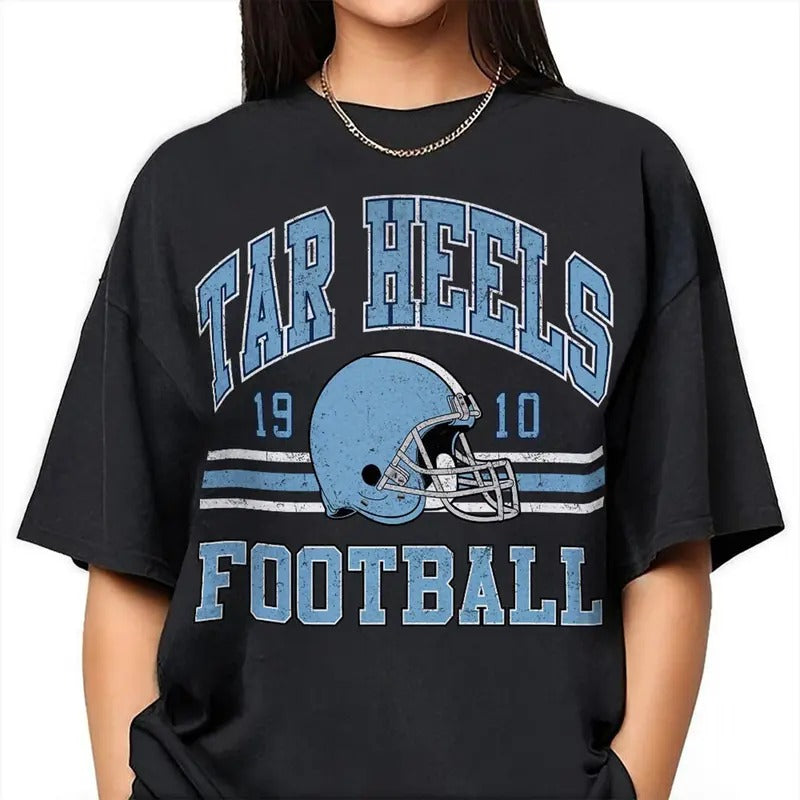 Vintage North Carolina Football T-Shirt, Retro Style 90s Vintage Unisex Crewneck Football American, NCAA Bootleg Graphic Tee