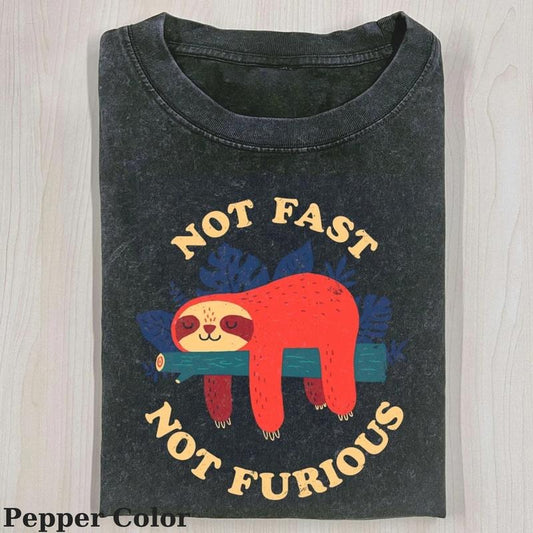 Vintage Not Fast Not Furious T-shirt, Fantasy Sloth Tshirt, Cute Sloth Shirt, Love Sloth Tshirt, Meme Cringe Funny Dumb Shirts, Unisex Shirt Menswear Womenswear Streetwear
