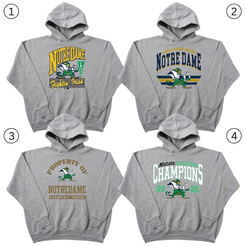 Vintage Notre Dame Irish Football Collection Hoodie, Classic Sport Shirt, Gifts for Football Lovers, Unisex Shirt