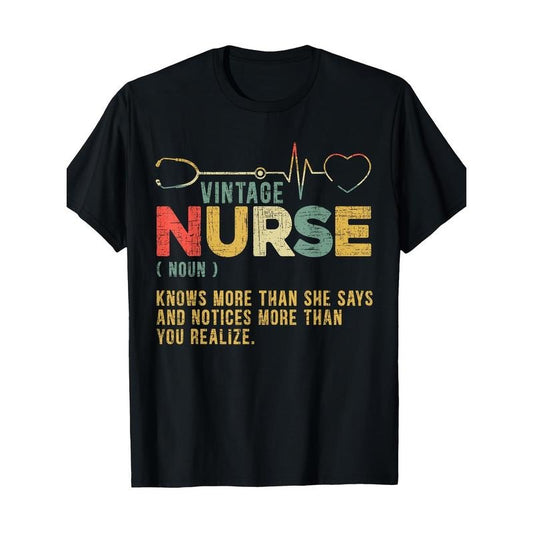 Vintage Nurse Definition Hospital Medical Registered Nursing T-Shirt 100%Cotton Made in USA