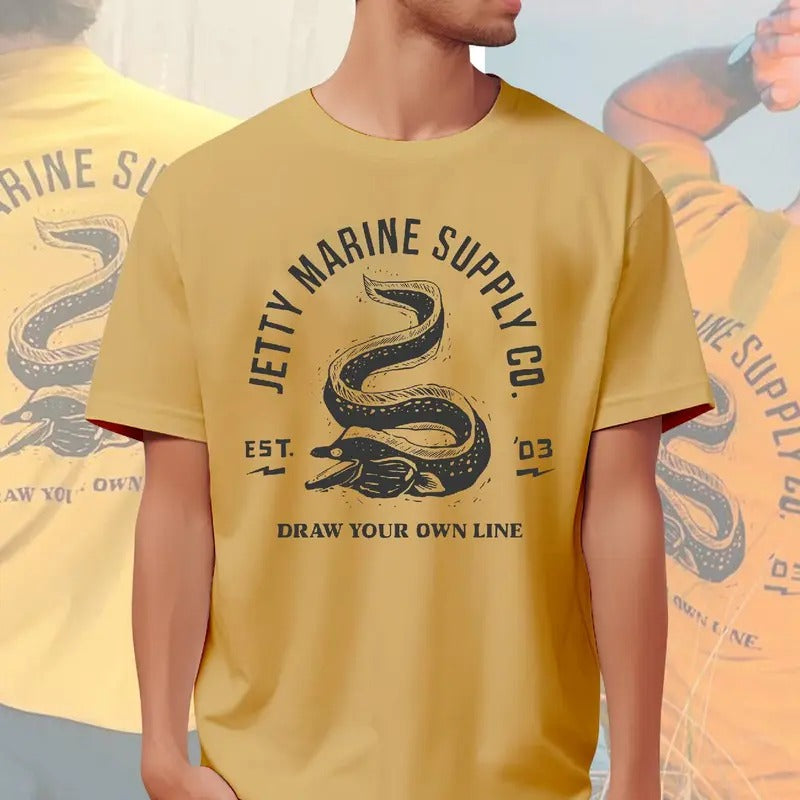 Vintage Outer Banks Movies Shirt, John B's yellow Jetty Marine Supply co Tee on Outer Banks Shirt