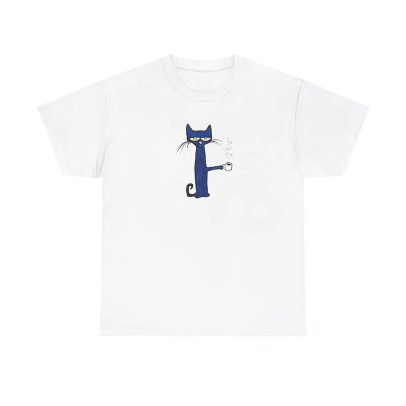 Vintage PETE THE CAT COFFEE SHIRT, Menswear Womenswear Top Hoodie, Sweatshirt | WearSparks.com