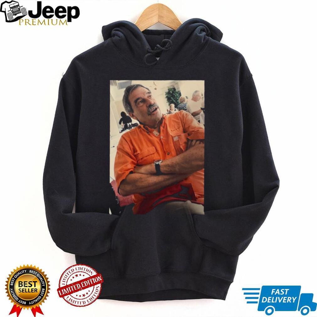 Vintage Photo Man in Orange T Shirt Meme Aesthetic Graphic