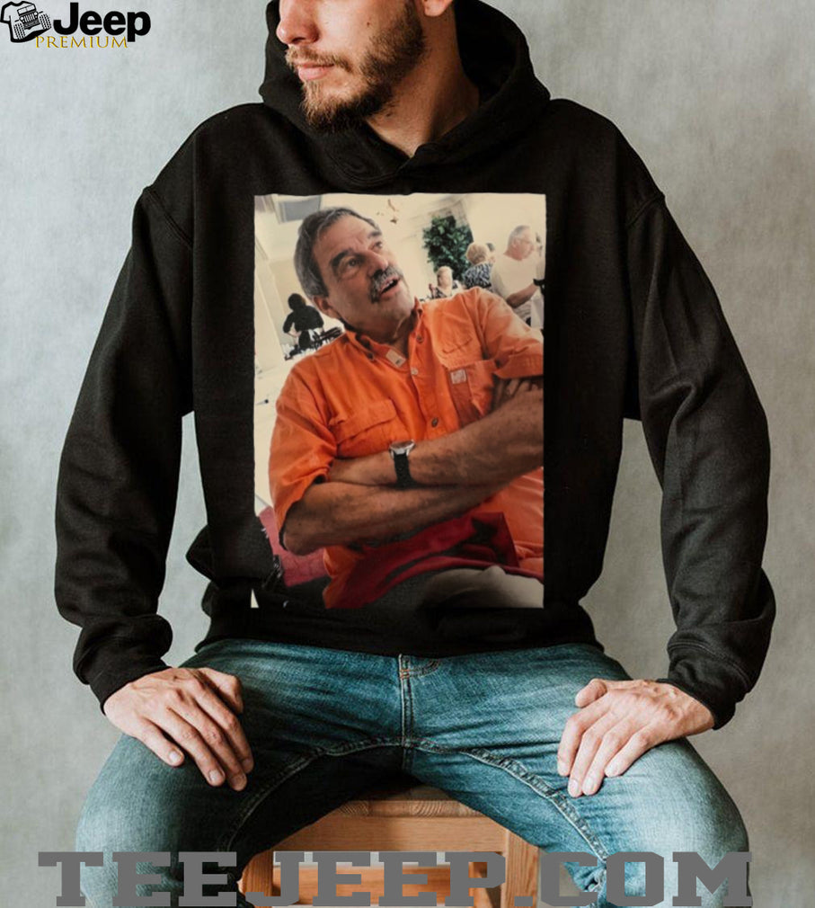 Vintage Photo Man in Orange T Shirt Meme Aesthetic Graphic