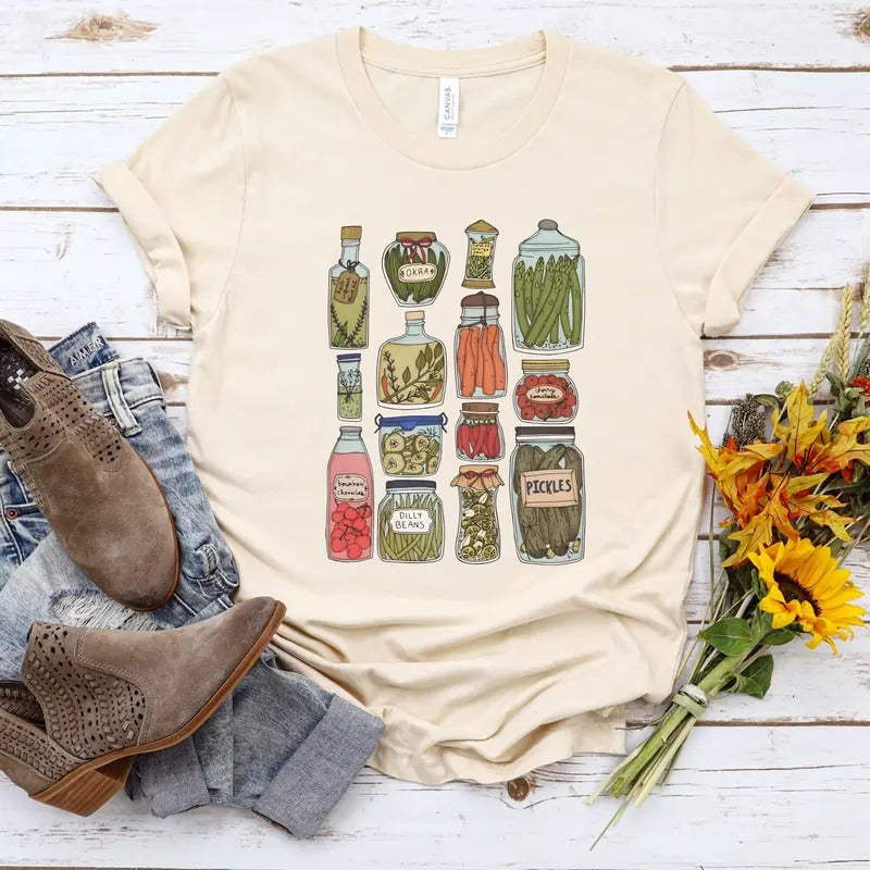 Vintage Pickle Jar Shirt Vintage Canned Pickles Shirt Canning Season Shirt Pickle Lovers Shirt Unisex Tee Homemade Dill Pickles Shirt 2x 3x Cotton Menswear