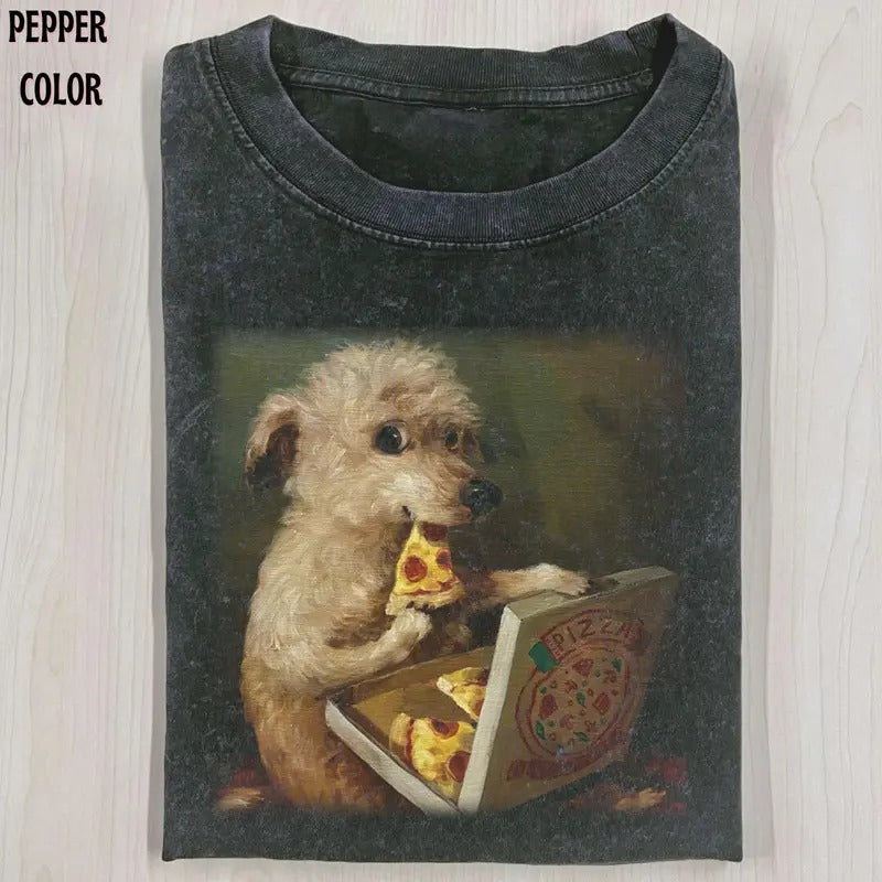 Vintage Pizz Lover T-Shirt for Women - Funny Dog Meme Graphic Tee - Streetwear, Tshirt Hoodie, Sweatshirt | WearSparks.com