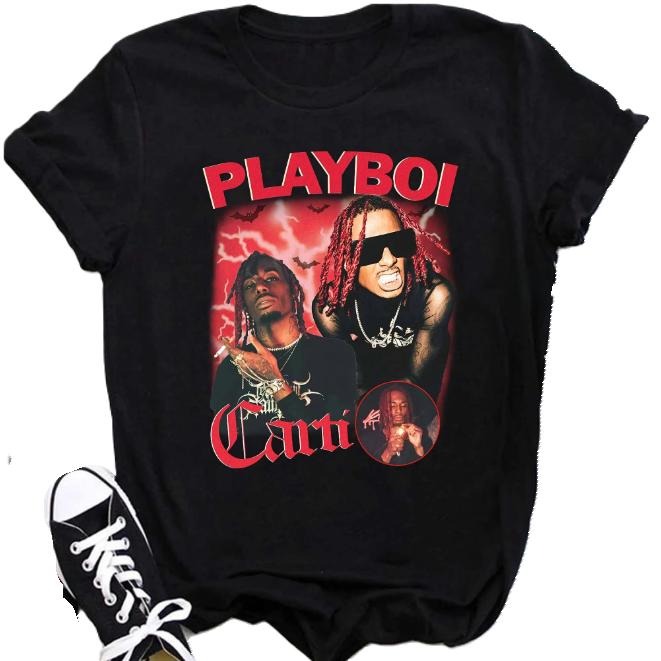 Vintage Pl4yboi C4rti  Rapper Tshirt Black All Size S to 3XL Menswear Top Hoodie, Sweatshirt | WearSparks.com