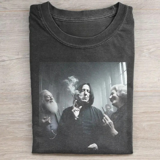 Vintage Professor Severus Snape Smoking Graphic Tee, Harry Potter Movie Tshirt, Parody Movie Shirt, Funny Shirt, Movie Lover Gifts Menswear Top