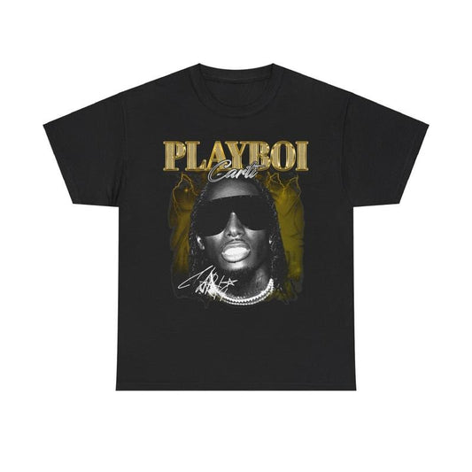 Vintage Rap Tee Hip Hop Style Yellow, Pl4yboi C4rti T-Shirt, Unisex Tee, Gift for Fan