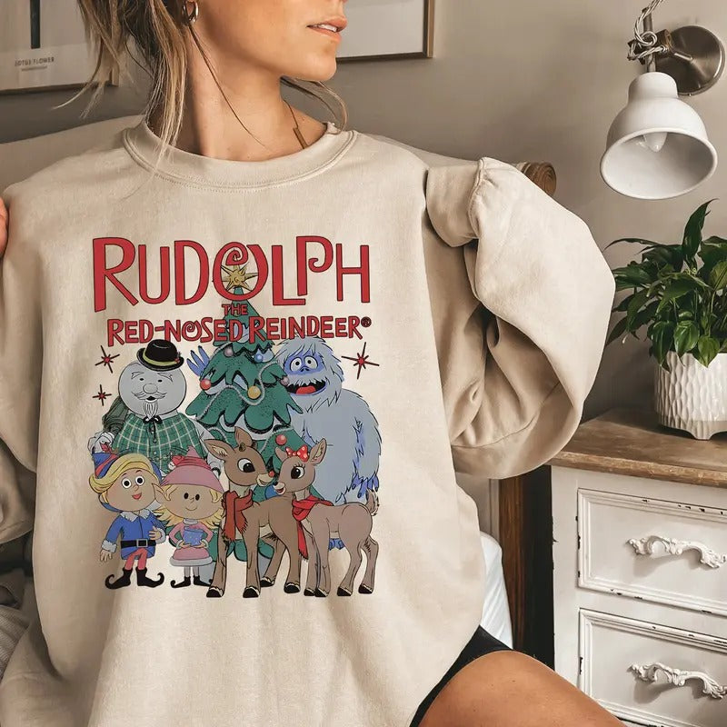 Vintage Reindeer Christmas Sweatshirt, Reindeer Christmas Sweatshirt, Xmas Tee, Winter Christmas Holiday Shirt, Vintage Christmas Movie Shirt, Winter Holiday, Xmas Christmas Gift Shirt