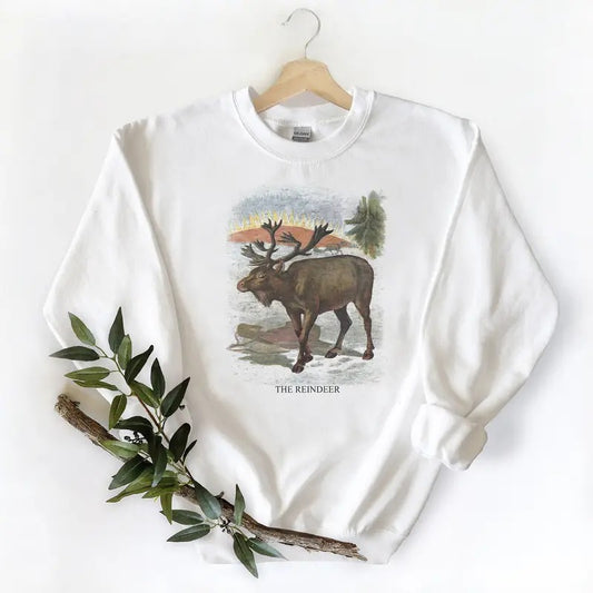 Vintage Reindeer sweatshirt, Antique reindeer print, Daddy and me Unisex Tshirt, sweatshirt, hoodie Cotton