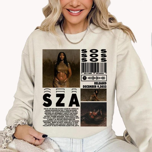 Vintage SZA SOS Merch  T-Shirt, Sza Lyrics Sweatshirt, Sza 90s Merch, Gifts for Friends, Sza Good Days, SZA tour 2024 shirt