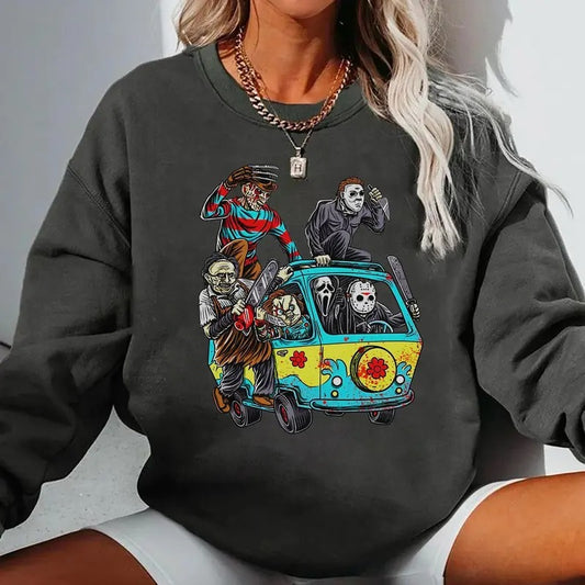Vintage Scooby Horror Road Trip Shirt, 90s Horror Movie T-Shirt, Retro Halloween Sweatshirt, Horror Halloween T-Shirt, Vintage Horror Friends Sweatshirt, 90s Halloween Shirt