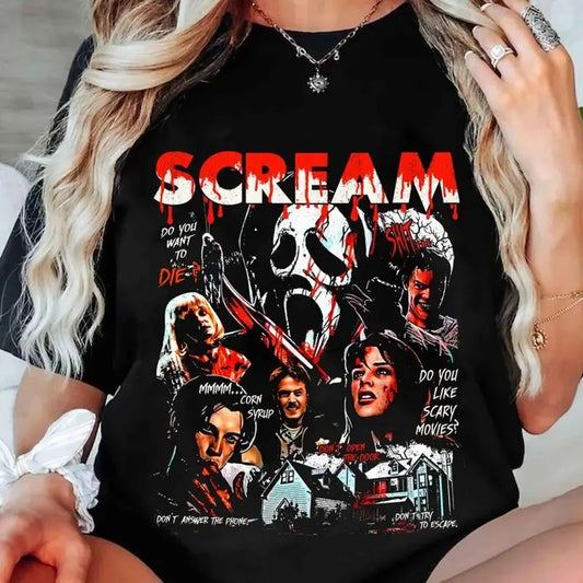 Vintage Scream Halloween Shirt, Halloween Ghostface T-shirt, Horror Movie Tee, Halloween Killer Shirt, Retro Ghostface, Horror Halloween Tee