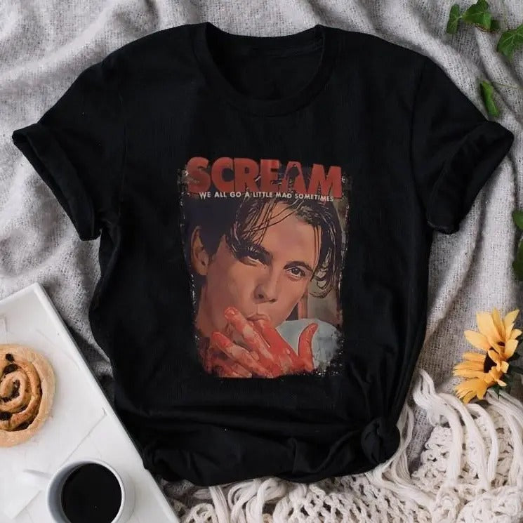 Vintage Scream Halloween tshirt, Halloween Sweatshirt, Lets Watch Scary Movies Sweatshirt, Horror Movie Tshirt, Scream Movie Sweatshirt Casual Fabric Womenswear Casual Wear