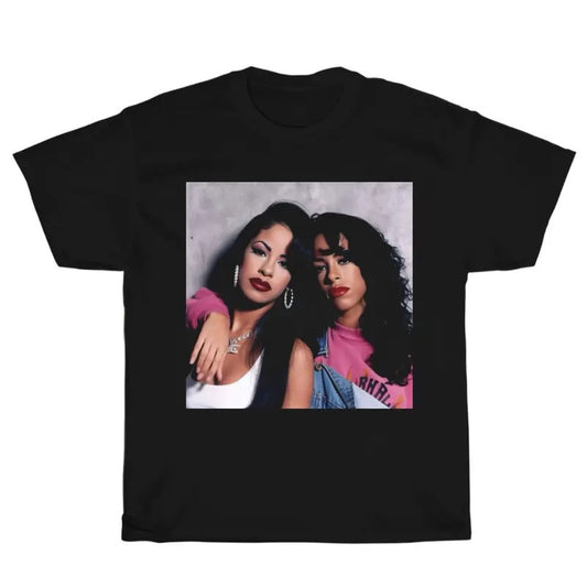 Vintage Selena and Aaliyah Graphic Unisex Rap Design T-Shirt, Gift for Him, Her