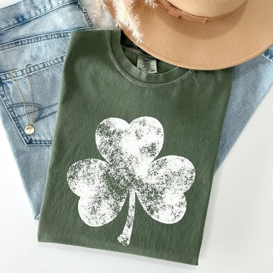 Vintage Shamrock, St Patrick's Day Comfort Colors Tshirt, Women's Crew Neck, Crewneck Hoodie, Sweatshirt | WearSparks.com