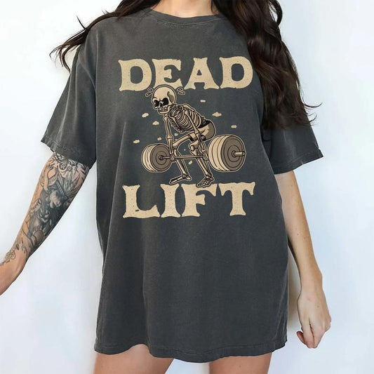 Vintage Skeleton Gym Shirt Comfort Colors, Muscle Mommy Unhinged Unisex T-Shirt, Workout Gifts, Ladies Fitness Clothing, Dead Lift Tee