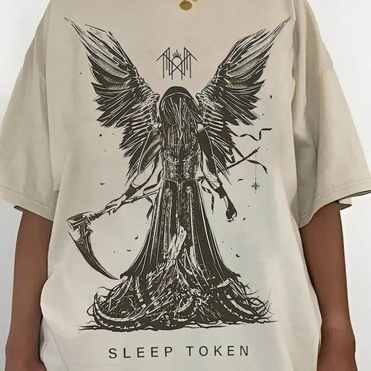 Vintage Sleep Token Rock Band Reaper Angel Groovy Shirt, Sleep Token Merch Gift, Gift shirt, Gift for Women and Men...