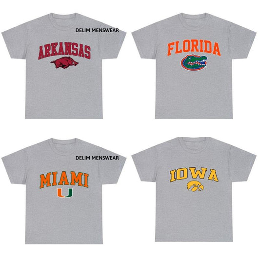 Vintage Sport Teams NCAA Collection Unisex Crewneck Sport Grey Shirt, Graphic Team Collection Shirt, Gift For NCAA Fan, Casual Tee Classic Cotton