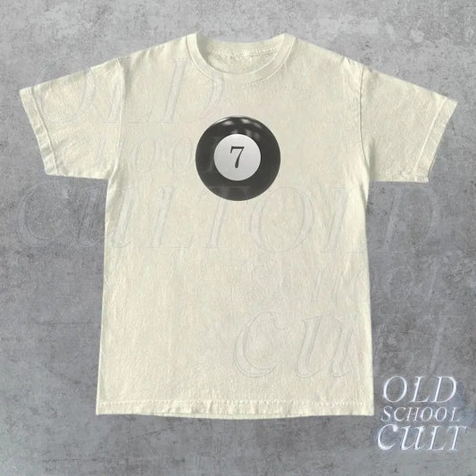 Vintage Style 7 Ball 90s Graphic T-Shirt, Retro Billard Oversized Shirt, Y2k Lucky Tee, Trendy Unisex Tee, Cool 80s Billard Gift,Y2k Clothes
