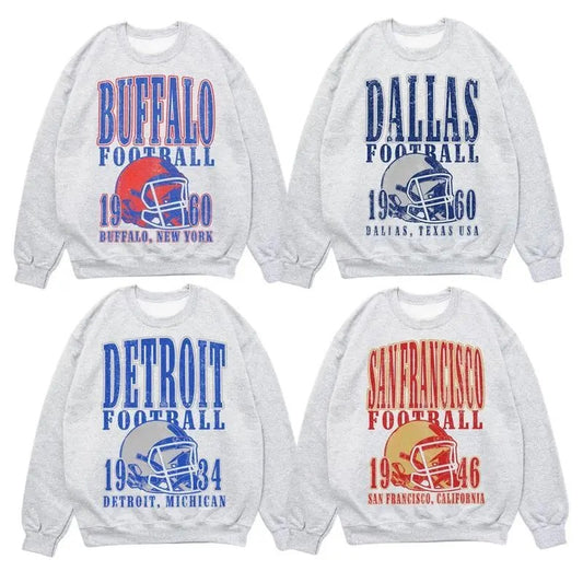 Vintage Team Football Oversized 90s Ash Grey Sweatshirt, Hometown Football Sweatshirt, Football Thowback Vintage All Teams Sweatshirt, Vintage Graphic Tees, Sport Graphic Shirts, Unisex Sweatshirts