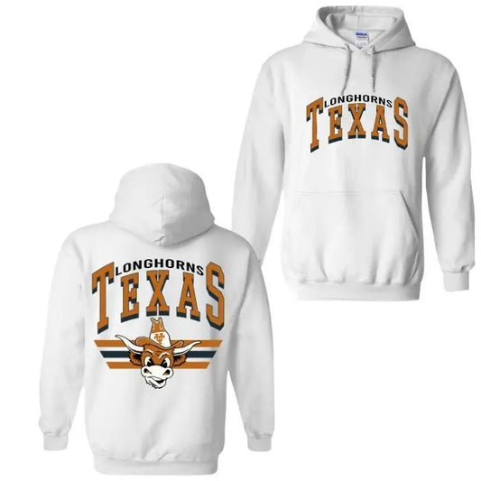 Vintage Texas Longhorns Hoodie 2 side, Gifts For Football Fan Sport, NCAA Hoodie, Football Gifts Suitable for Anyone