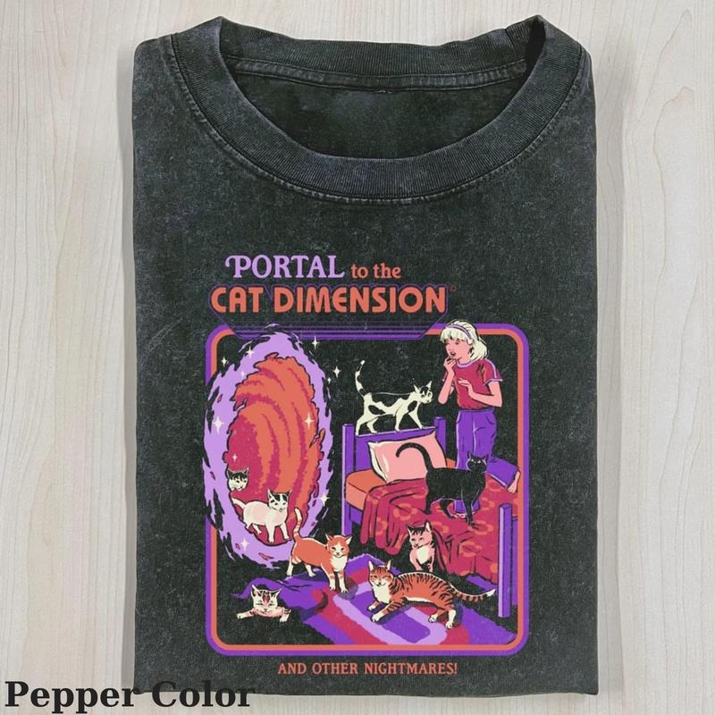 Vintage The Cat Dimension T-Shirt, Fantasy Kitten Tshirt, Cute Cat Shirt, Cool Cat Tshirt, Love Cat Tshirt, Meme Cringe Funny Dumb Shirts, Unisex Shirt Menswear Womenswear Streetwear