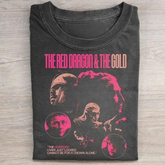 Vintage The Red Dragon and The Gold Graphic Tee - House of The Dragon Movie Shirt - Ser Criston Cole Shirt - Aemond Targaryen Shirt - Princess Rhaenys Targaryen Tee - Iconic TV Show Merch Top Womenswear