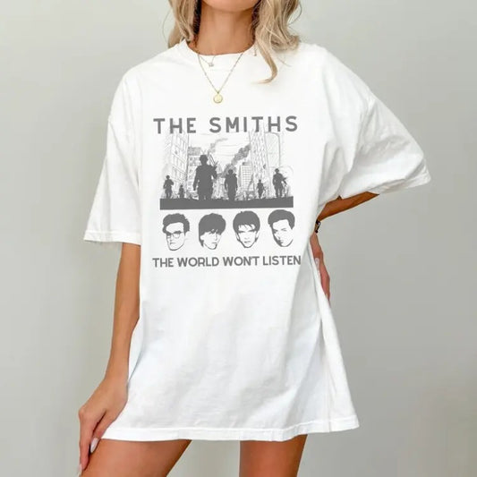 Vintage The Smiths Shirt, The World Won't Listen Graphic Tee, Rock Music Band Merch, Classic The Smiths Fan Gifts, Unisex Menswear Womenswear Top