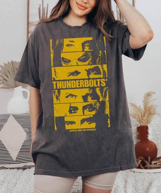 Vintage Thunderbolts Shirt, Thunderbolts Movie Fan Gift, Bucky Barnes Winter Soldier US Agent Yelena Belova Taskmaster Red Guardian MCU Tee