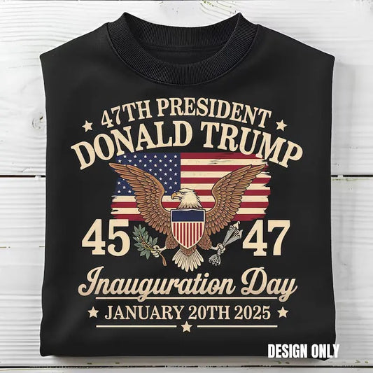 Vintage Trump Inauguration Day Shirt , Patriotic Political Republican USA Flag MAGA 47th President Donald Trump, Vance Memorabilia 2025 Womenswear Top
